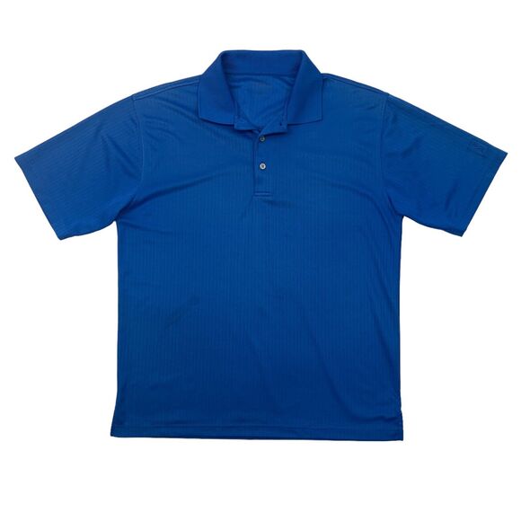 PGA Tour Golf Polo Shirt Mens L Large Cobalt Blue Knit Lightweight Performance - Picture 1 of 14